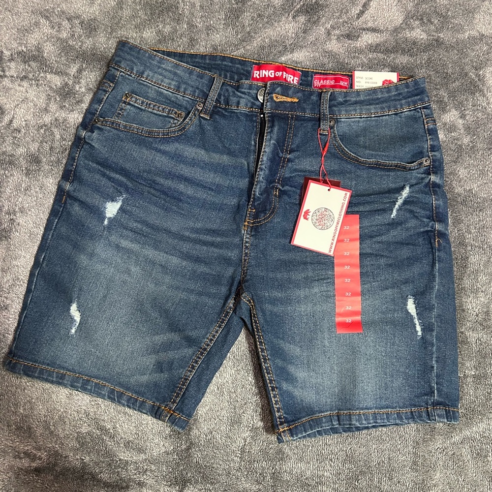 Ring of Fire Men's Blue Denim Shorts